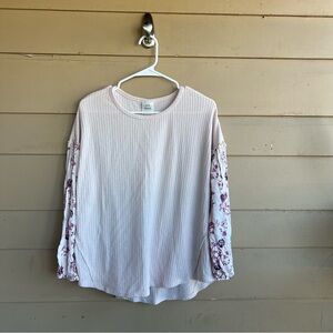 Knox Rose Oversized Long Sleeve Waffle Knit Top - Size M